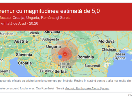 Cutremur la Jimbolia