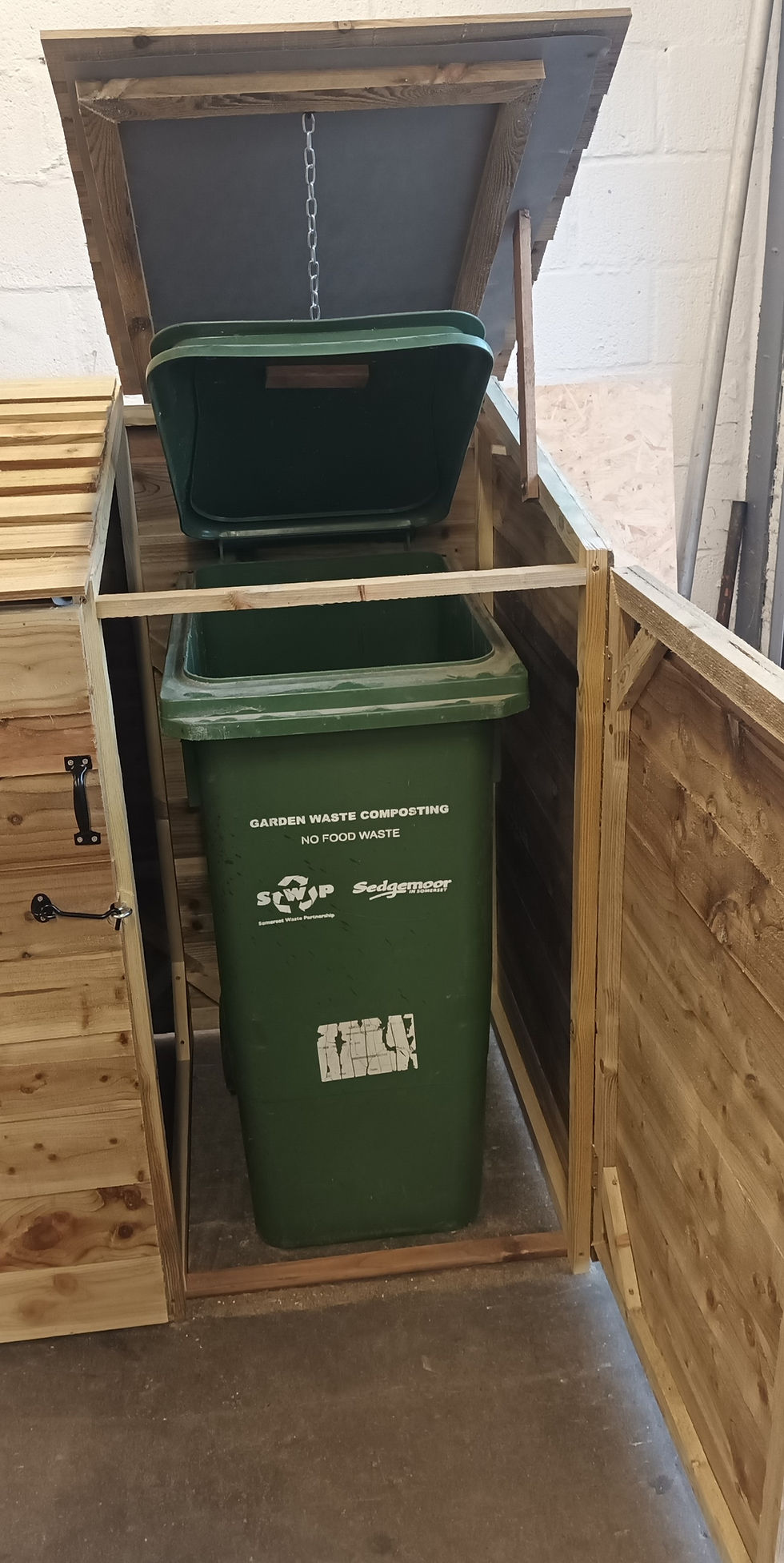 Thumbnail: Quad Wheelie Bin Store - Triple Wheelie Bin Store with Hinged Top & Doors