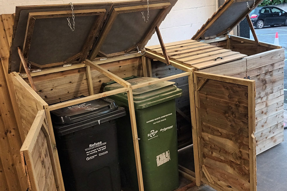 Thumbnail: Quad Wheelie Bin Store - Triple Wheelie Bin Store with Hinged Top & Doors