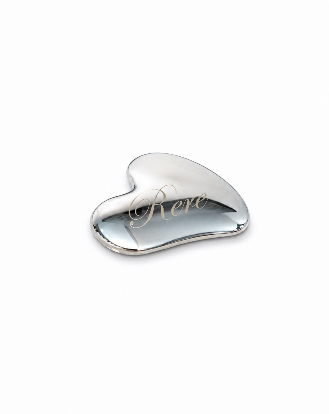 Stainless steel compact heart mirror 