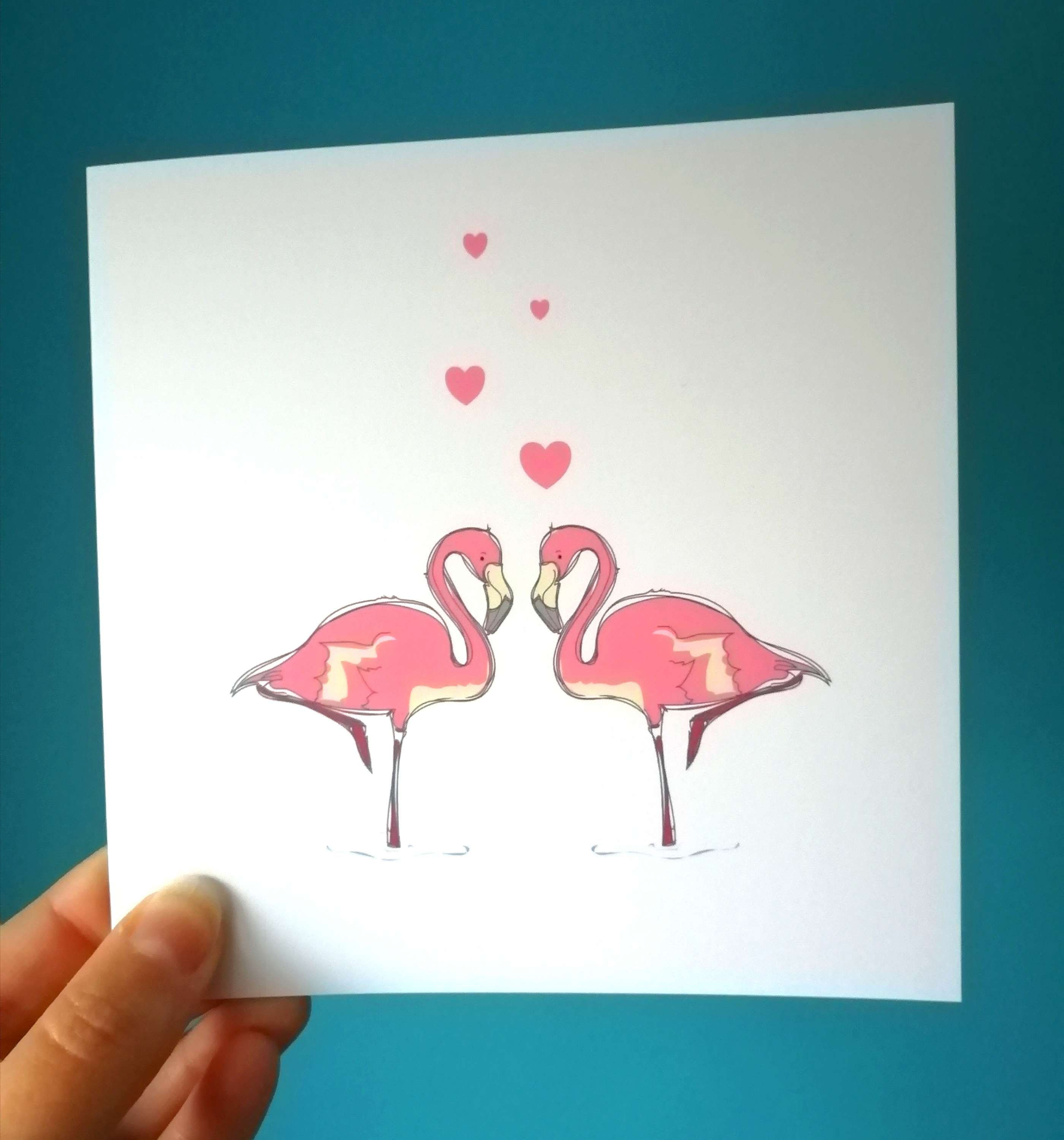 Flamingos Couple Card