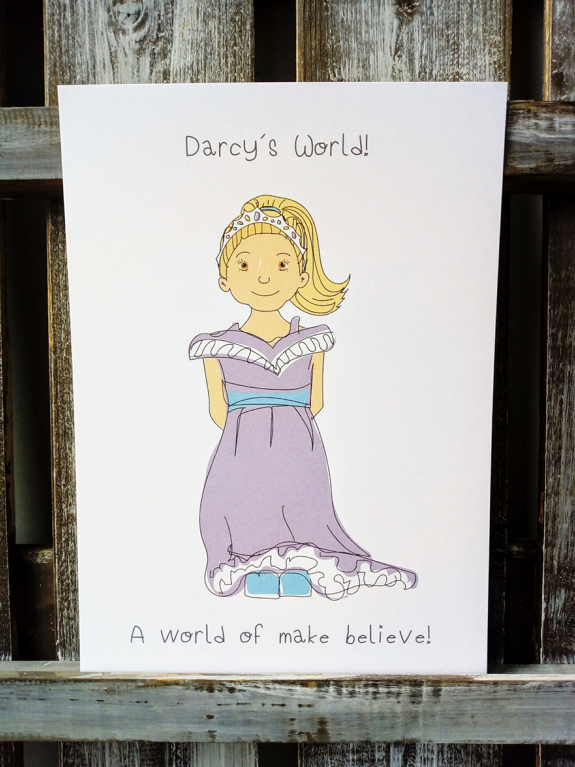 Princess Cartoon Card or Print