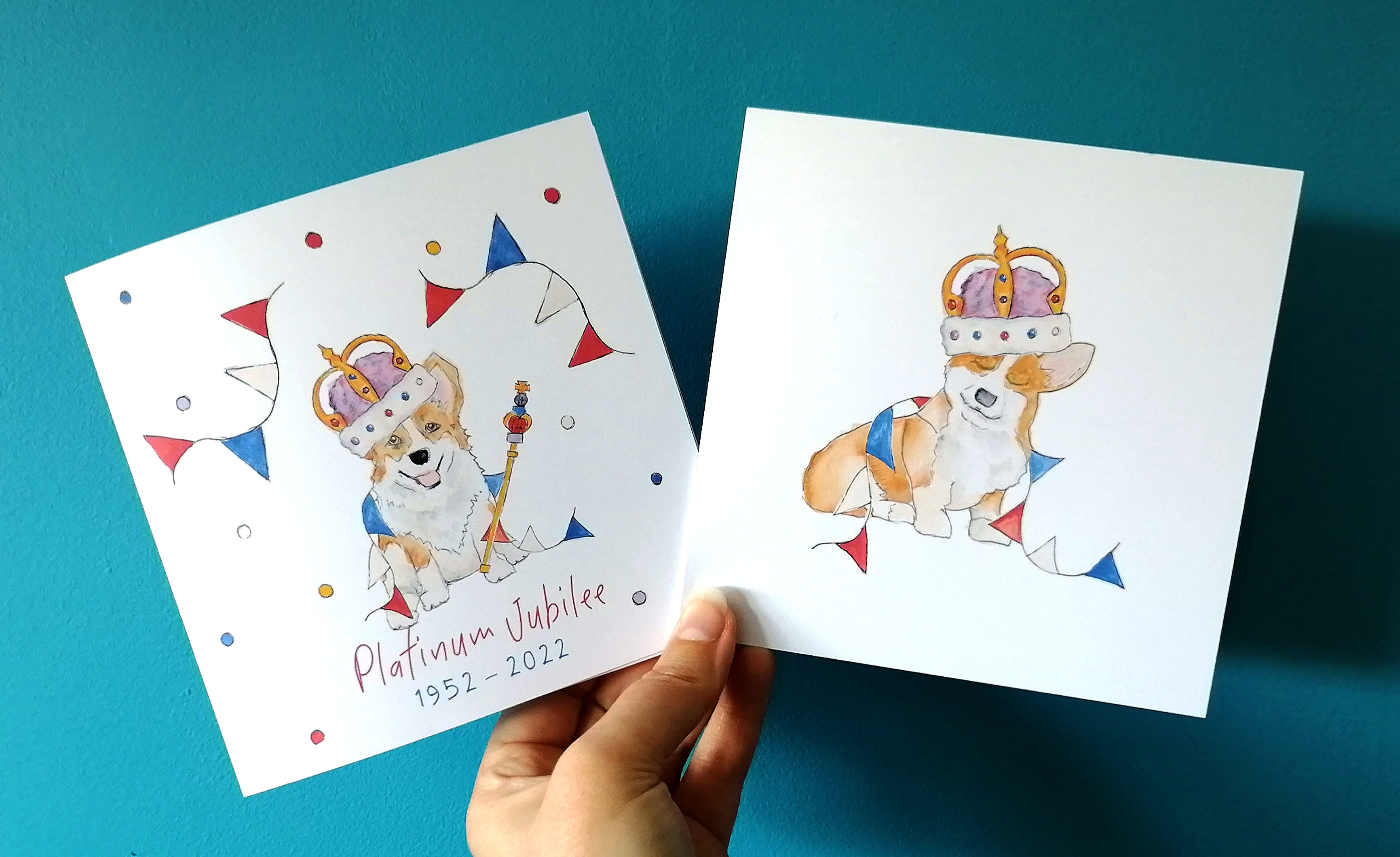 Platinum Jubilee Corgi Card