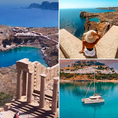 Collage of the Beautiful and Historic Views of Lindos Greece