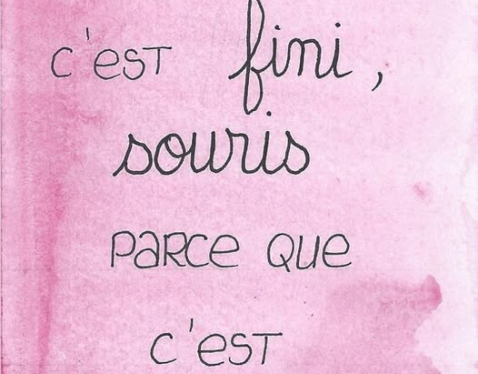 Citation "Ne pleure pa parce que c'est fini, souris parce que c'est arrivé"