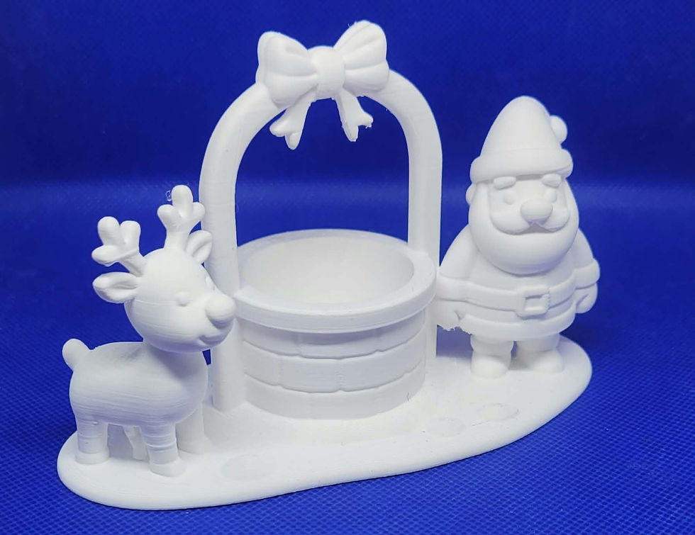 Thumbnail: Christmas Tealight with Santa & Reindeer