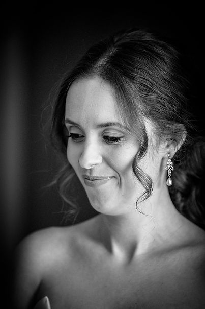 Surrey bride with flawless natural wedding makeup and radiant skin.