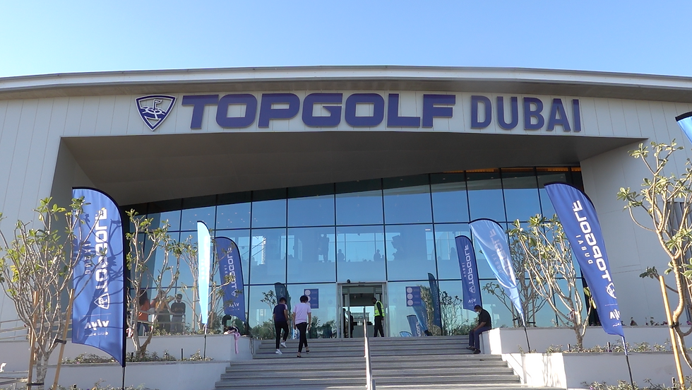 Topgolf Dubai exterior entrance at Emirates Golf Club