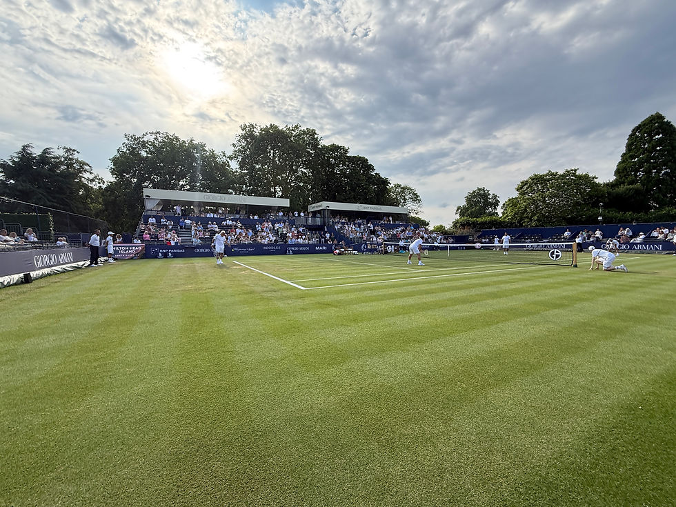 Legends doubles match on Centre Court at the Giorgio Armani Tennis Classic.
