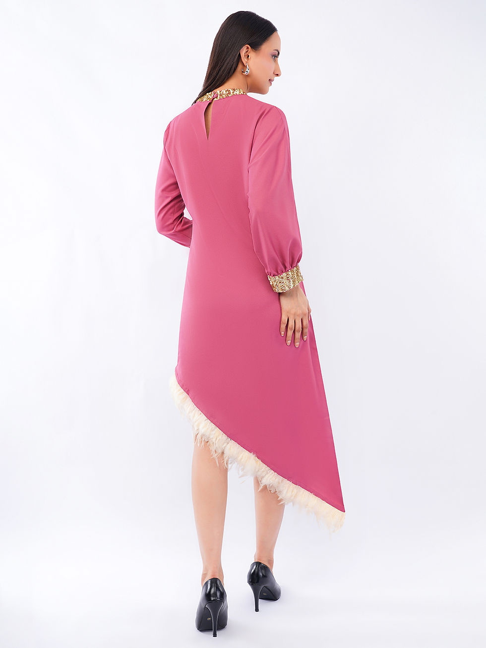 Thumbnail: Blush Pink Embellished Asymmetrical Dress