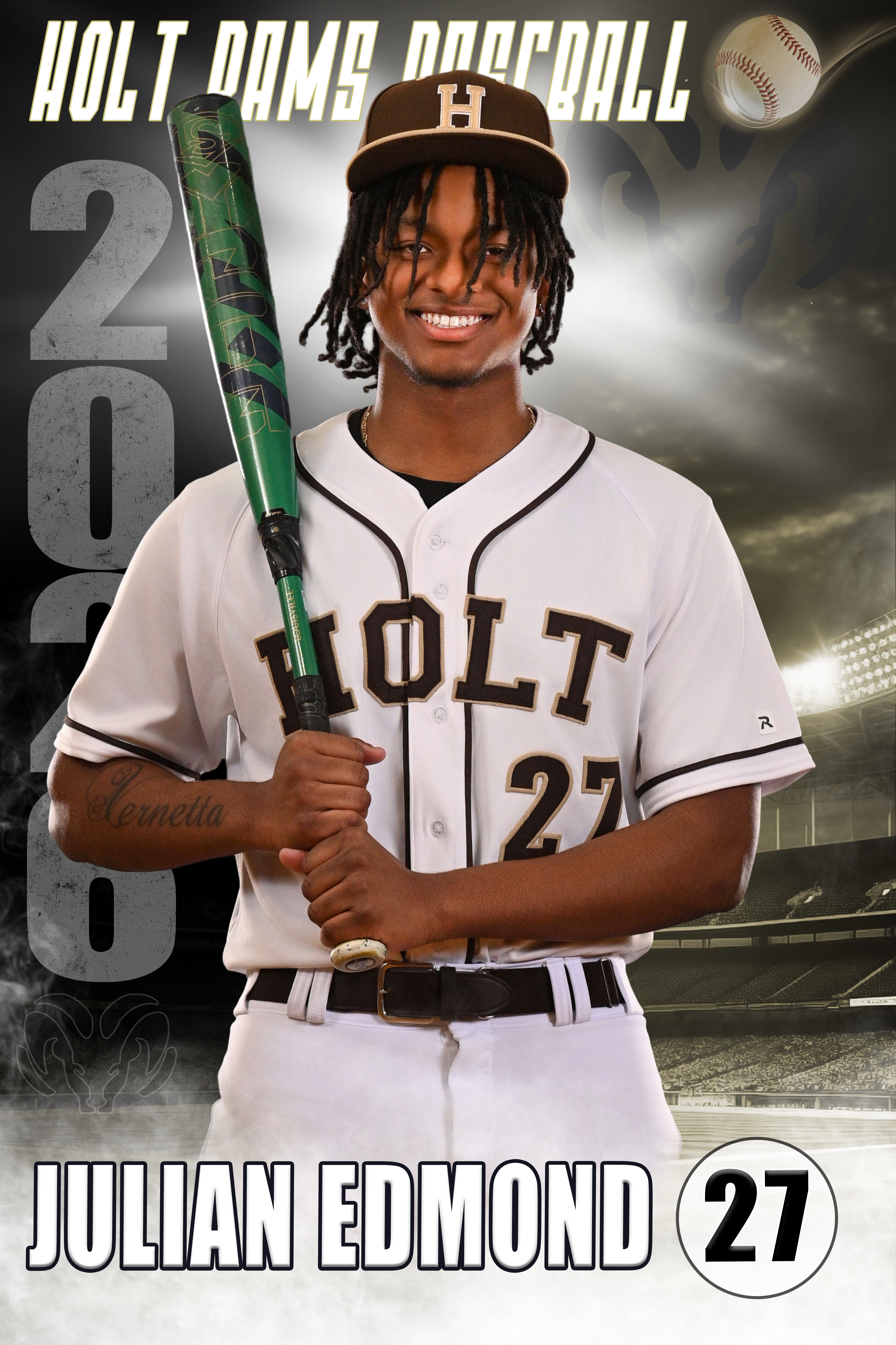 Holt High School baseball senior banner by Michigan team sports photographer Alexander Martin Imagery