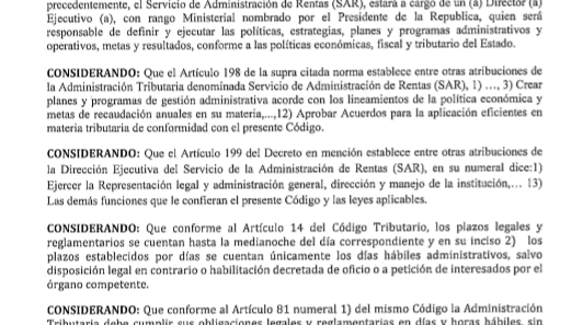Habilitación de días y horas inhábiles por el SAR