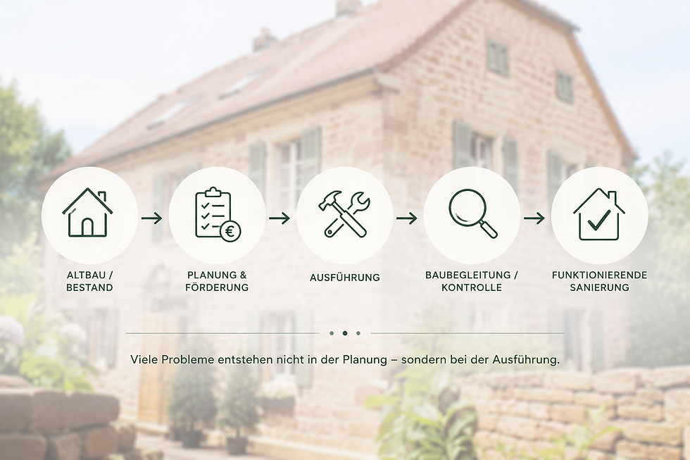 Der Förderbescheid ist nur der Anfang. Ob die Sanierung später funktioniert, zeigt sich auf der Baustelle