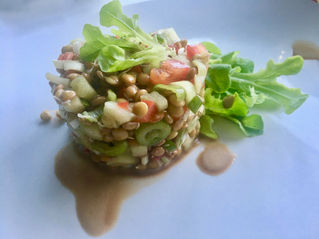 Salat aus gekeimten Linsen / Sprouted Lentil Salad