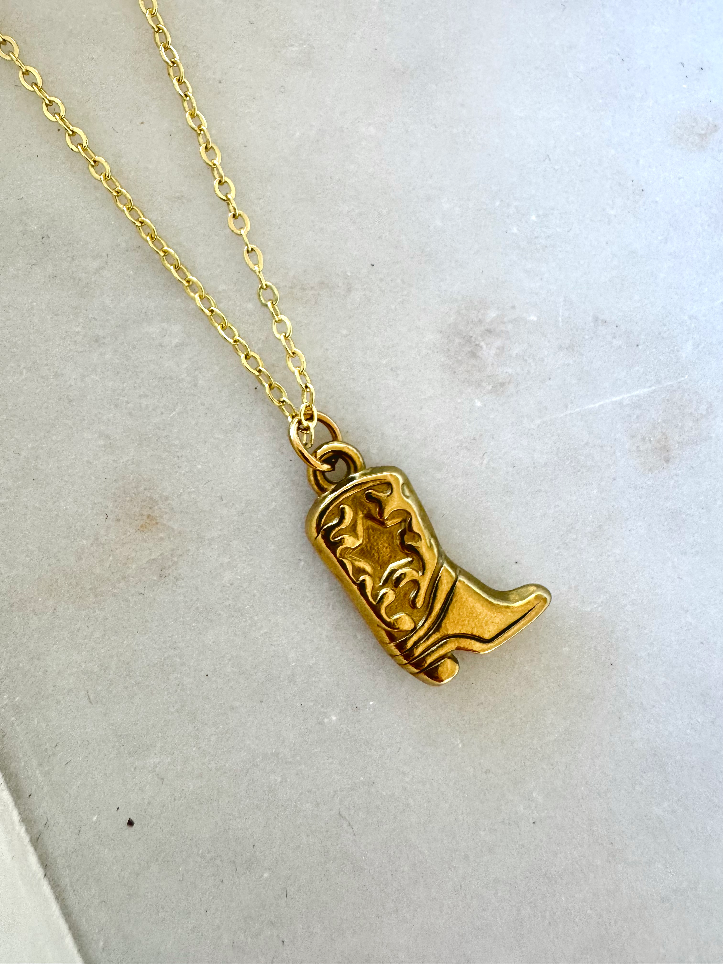 Cowboy Boot Charm Necklace