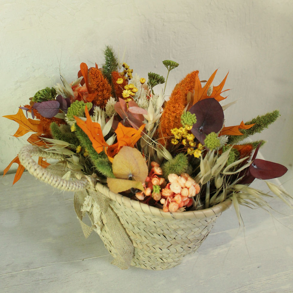 Miniatura: Capazo pequeño. Flores secas