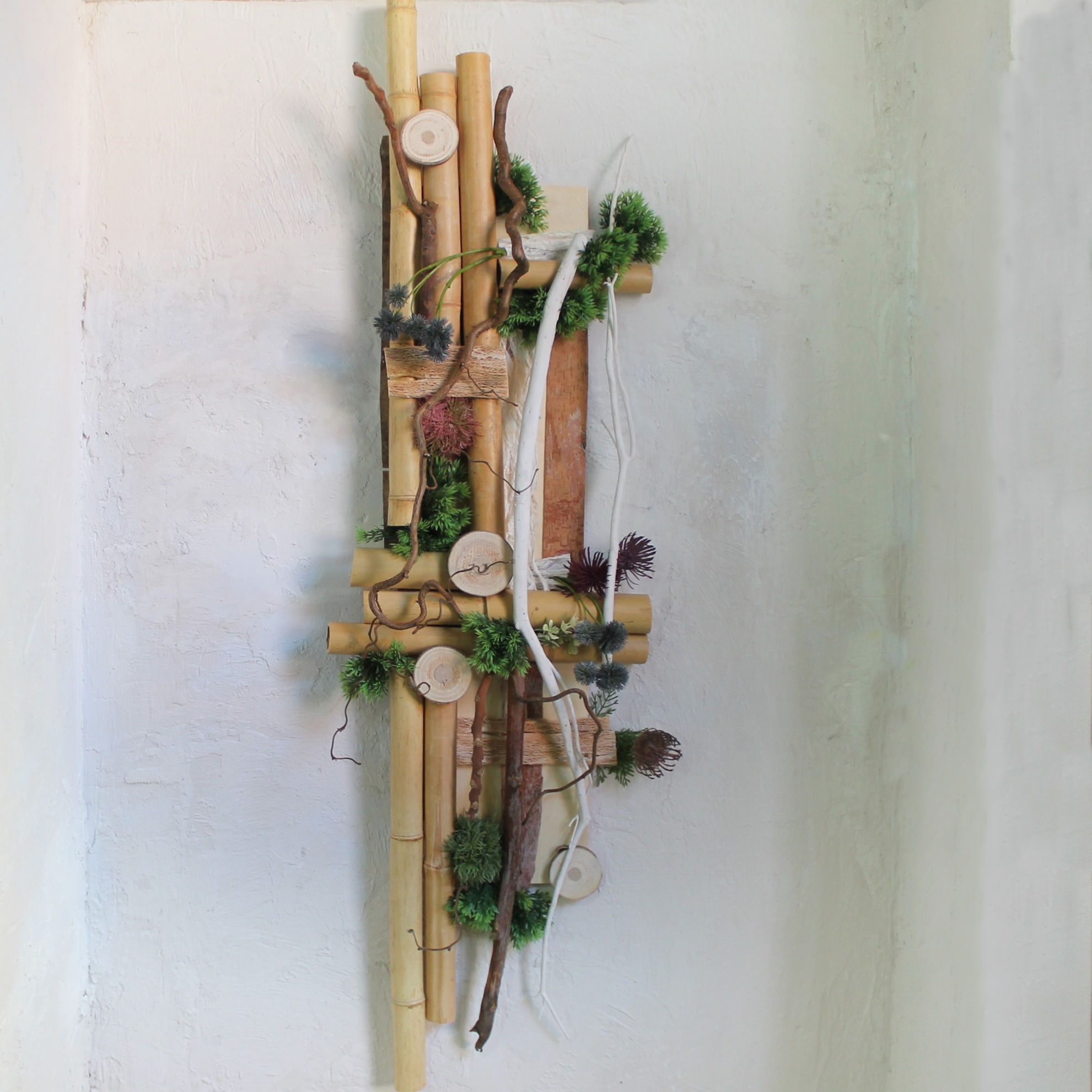 Colgante pared bambú