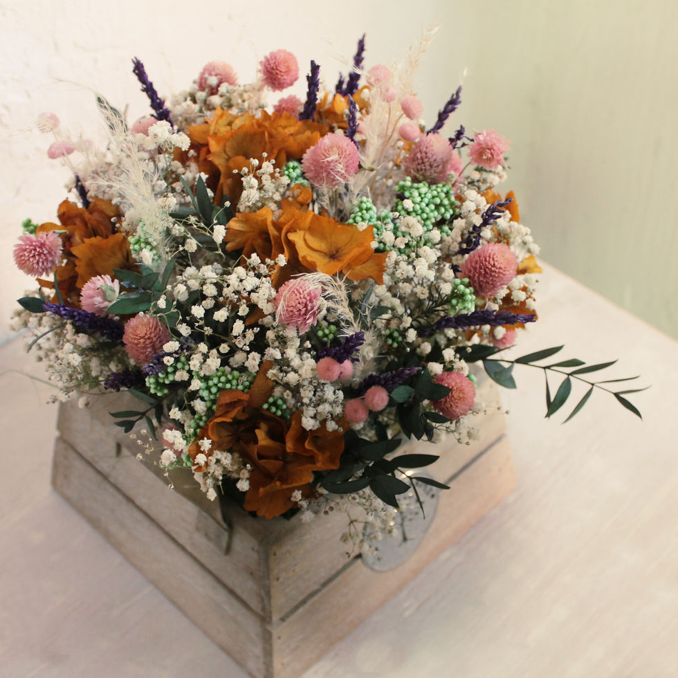 Miniatura: Caja flor seca y preservado.SILVESTRE