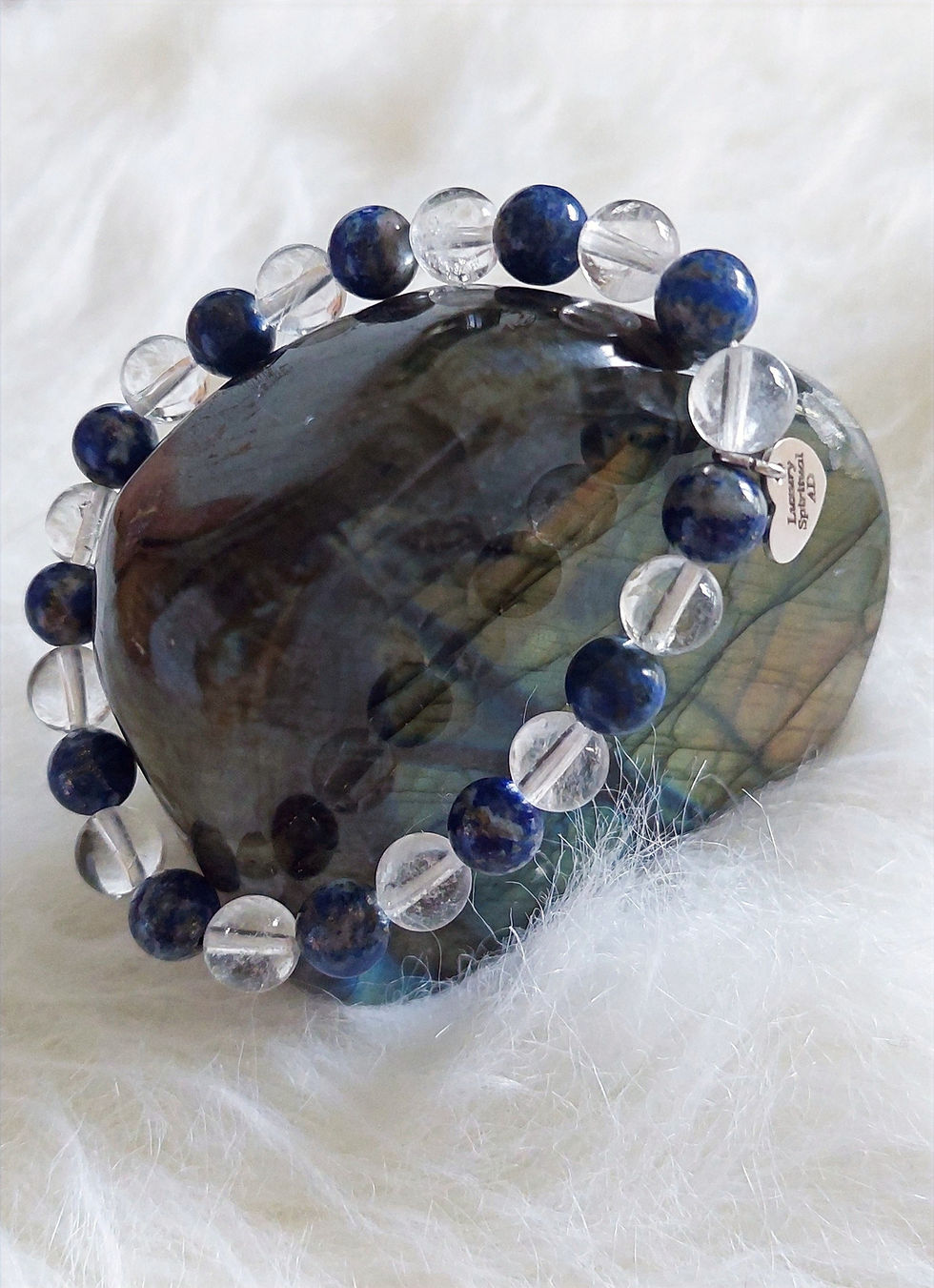 Miniatura: Bracelet Cristal de roche et Lapis-Lazuli  Confiance en soi - Concentration