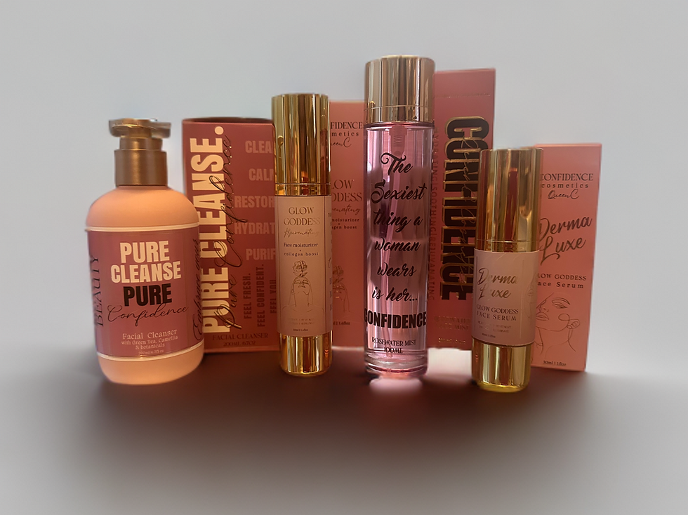 Thumbnail: 4pc Skincare Routine Set: Daily Face Wash, Rosewater, Face Serum & Moisturizer 