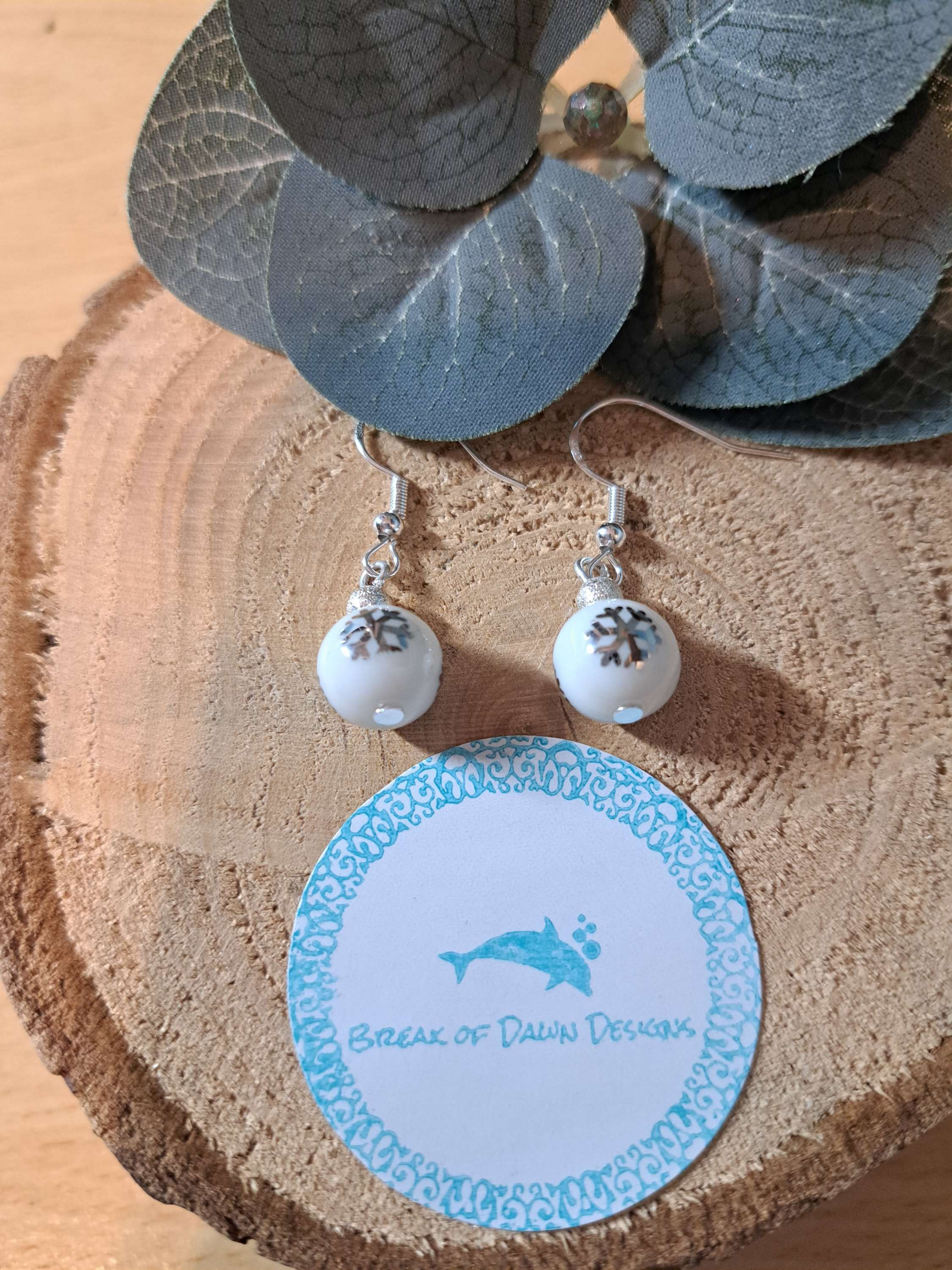 Snowflake Bead Earrings