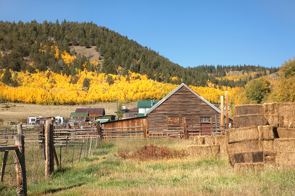 Historic Como Colorado railroad town surrounded by South Park mountain landscape