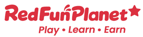 Red Fun Planet logo with "Play - Learn - Earn" text.