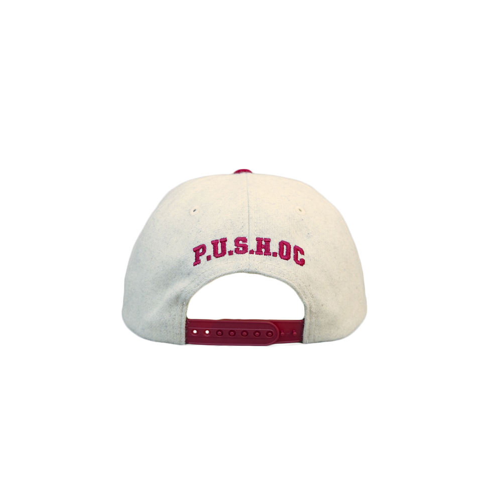 Thumbnail: Varsity Wool Snapback : Cream & Red
