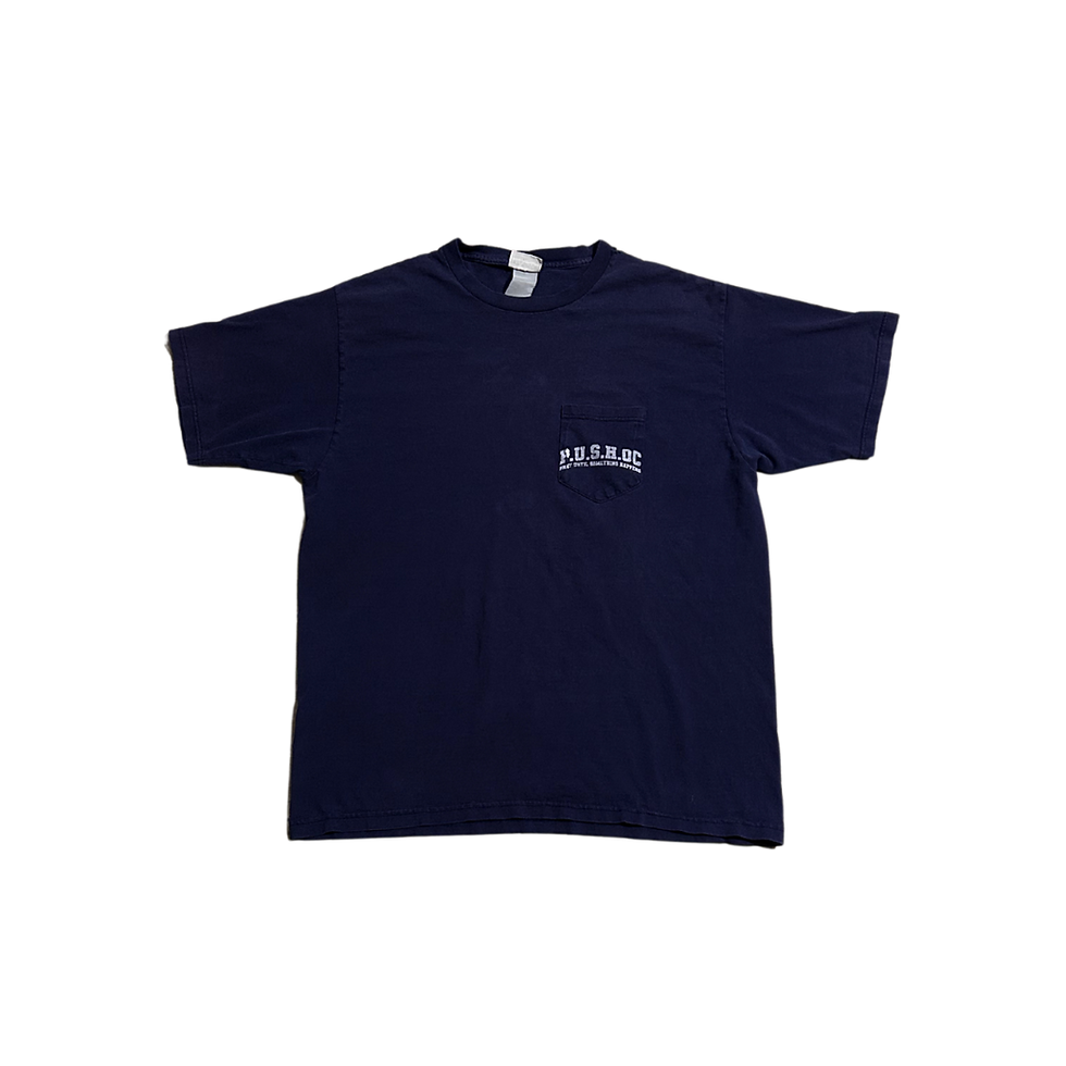 90's Navy Basic Editions Pocket tee