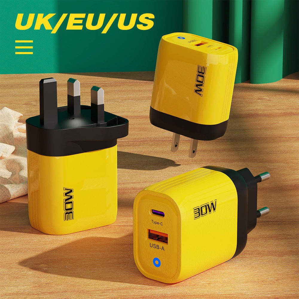 30W Super Fast Charger with Type-C and USB Ports