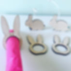Thumbnail: Personalised Engraved Name Place Laser Cut Easter Bunny Head Napkin Ring