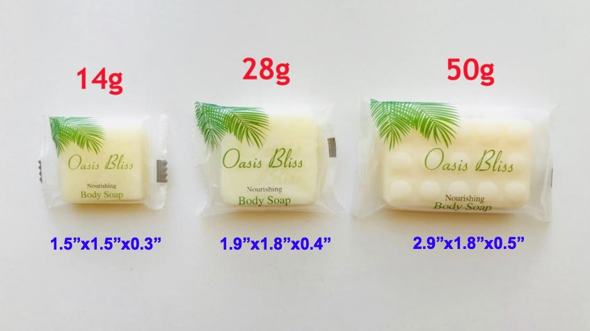 Thumbnail: Soap size comparison 14g 28g 50g