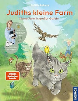 2 Katzen rennen vor einem Greifvogel davon illustriert von Julia Weinmann Kinderbuch Illustration Hamburg
