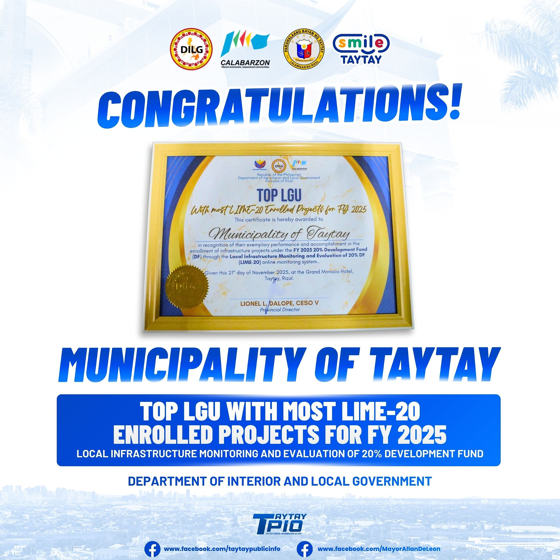 Limang Parangal, Isang Bayan: Tagumpay ng Taytay