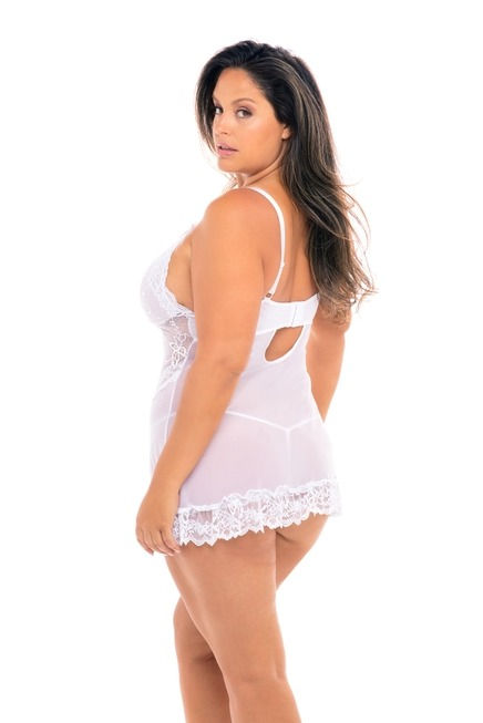 Thumbnail: Oh la la Cheri - Valentine White Lace Babydoll