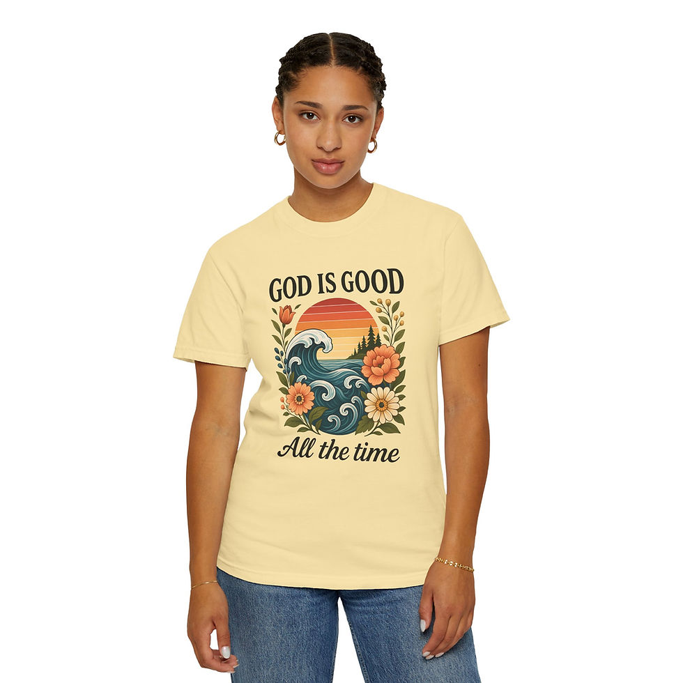 "God is Good" - Faith-Based, Unisex Garment-Dyed T-shirt