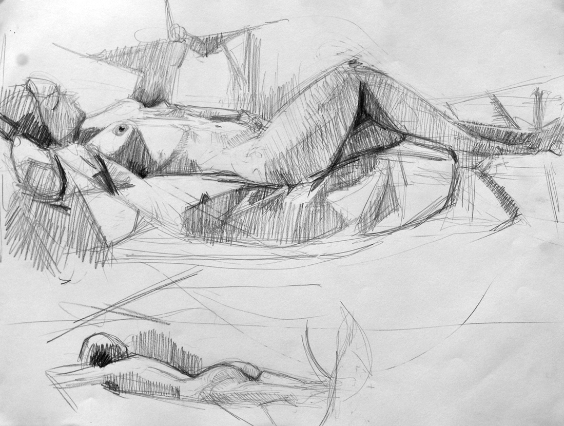 Lyles_reclining model_Graphite on Paper_