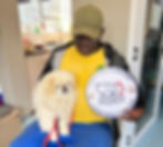 Rescue team member with cute doggy