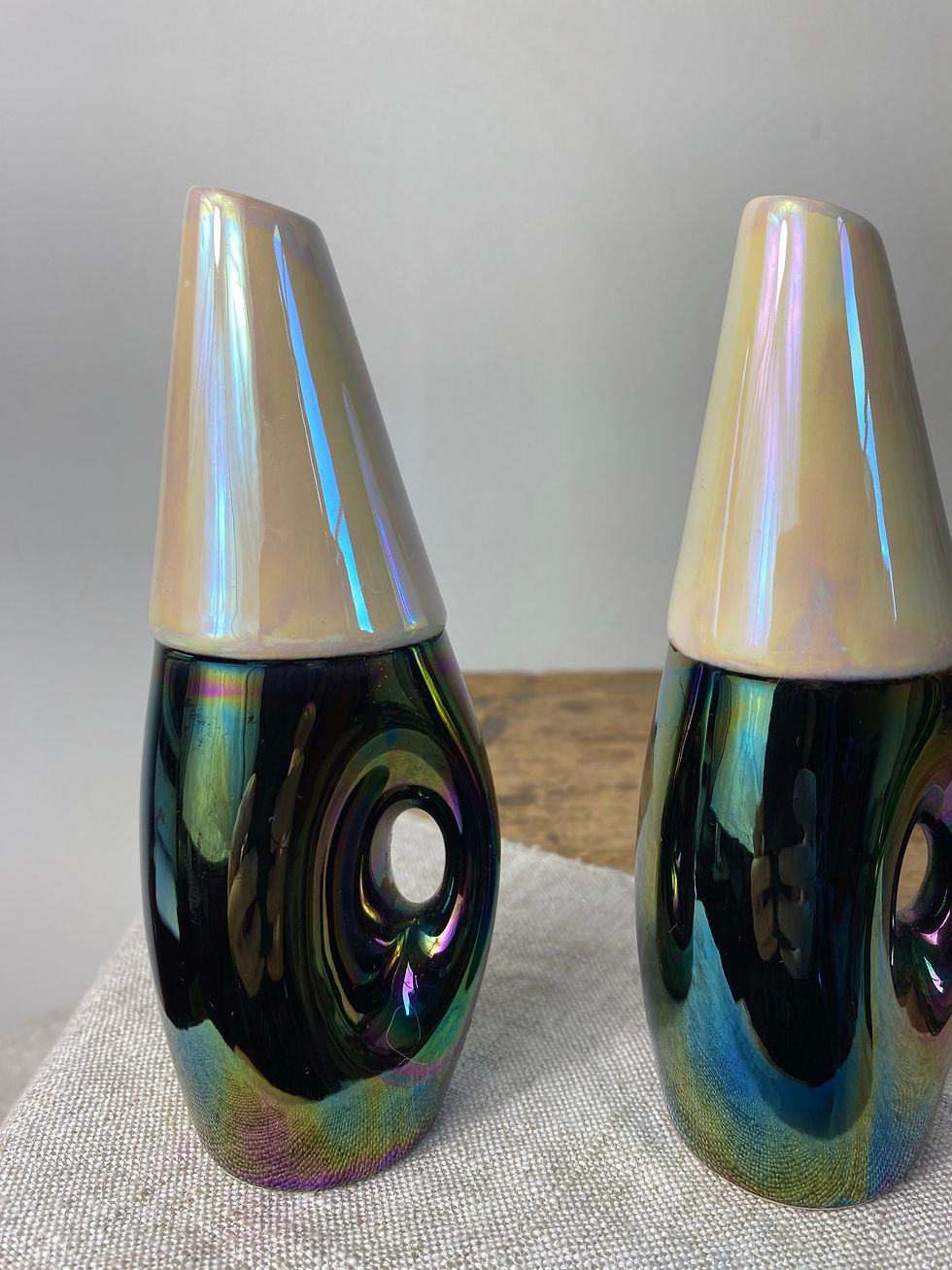 Salière poivrière céramique collection Verceram vintage 1970