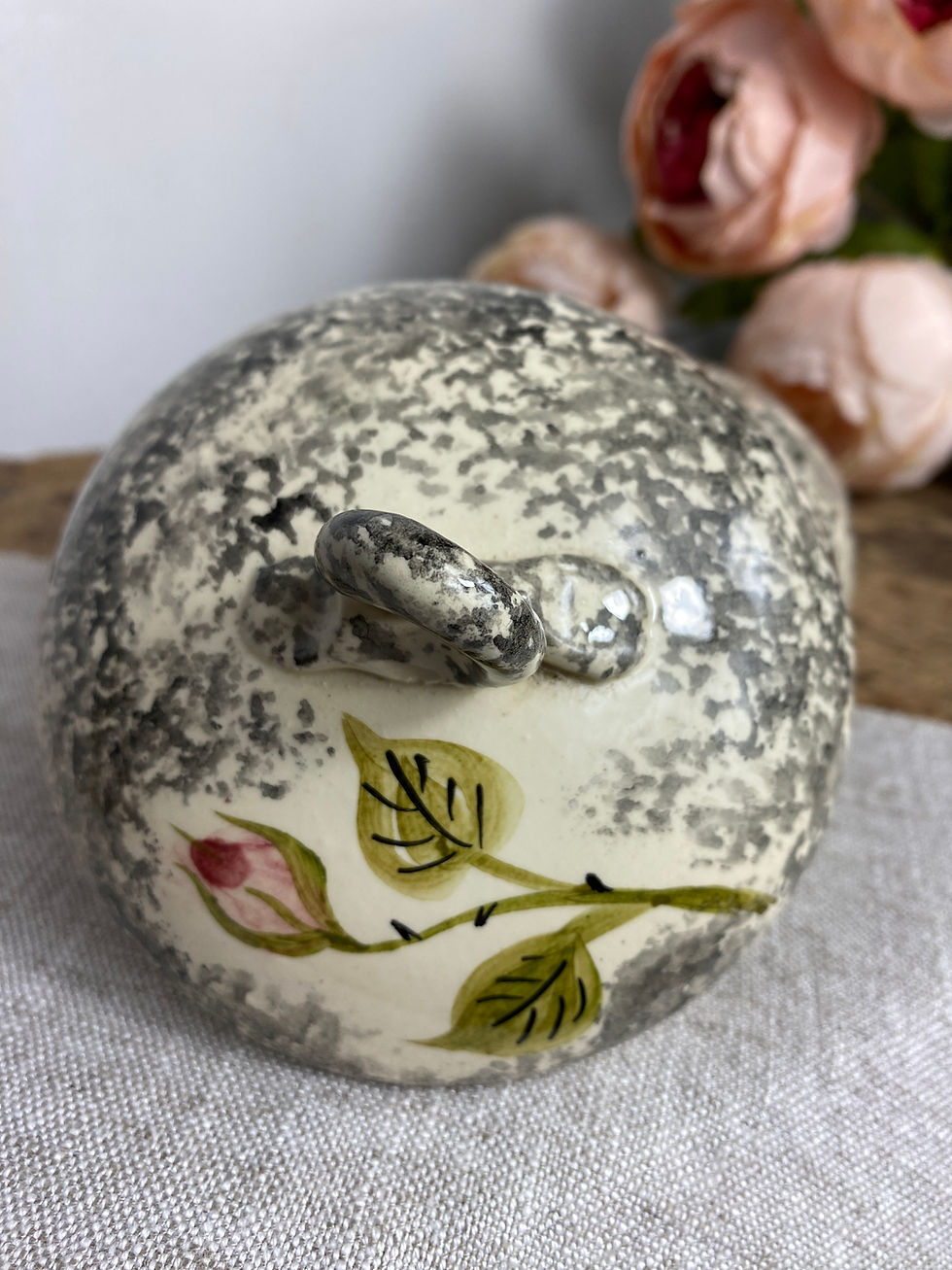 Bonbonnière céramique décor floral vintage