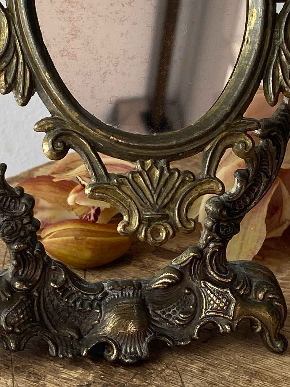 Miniature : Miroir psyché en laiton 