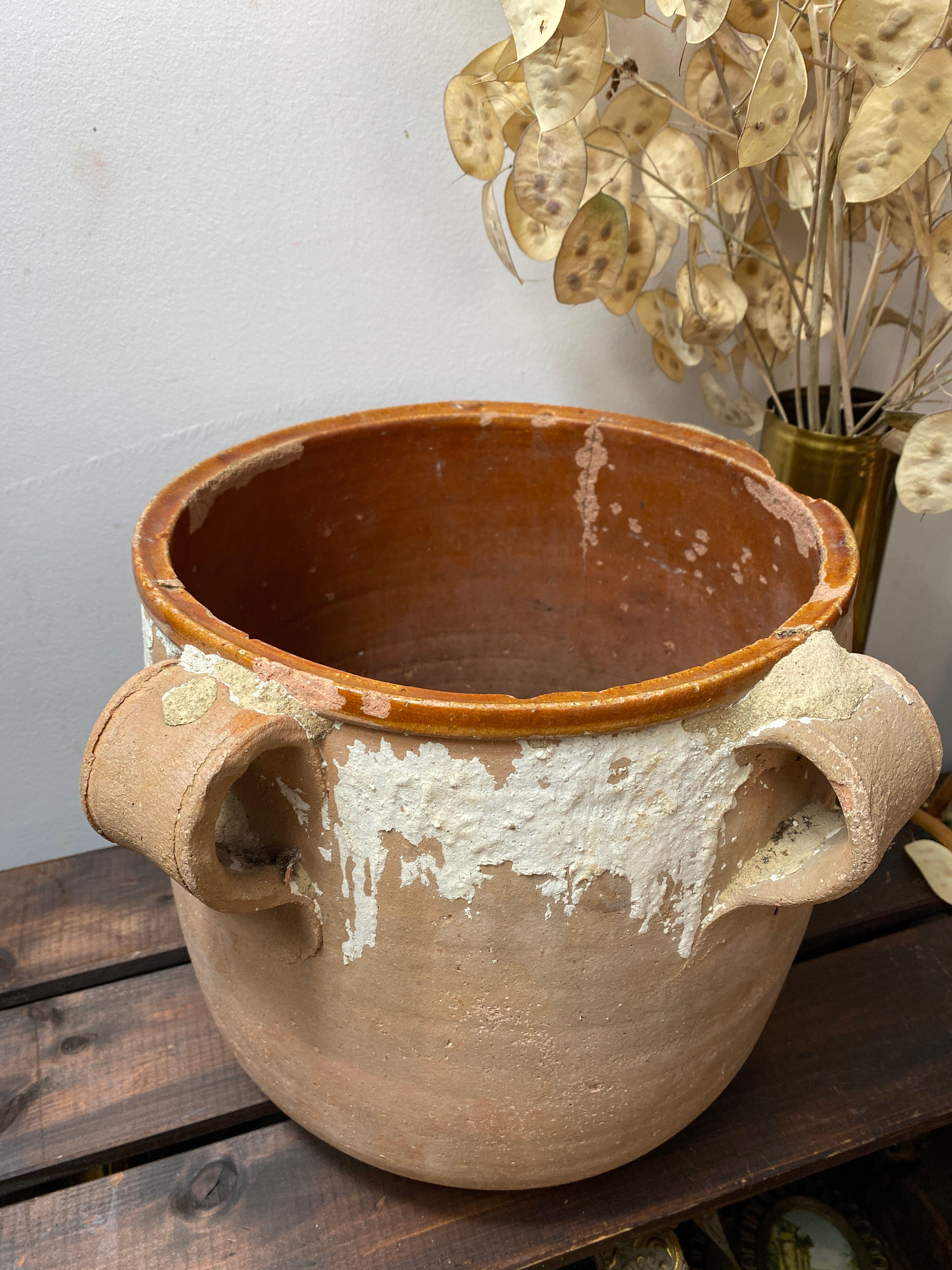 Grand pot rustique  en terre cuite Vallauris 