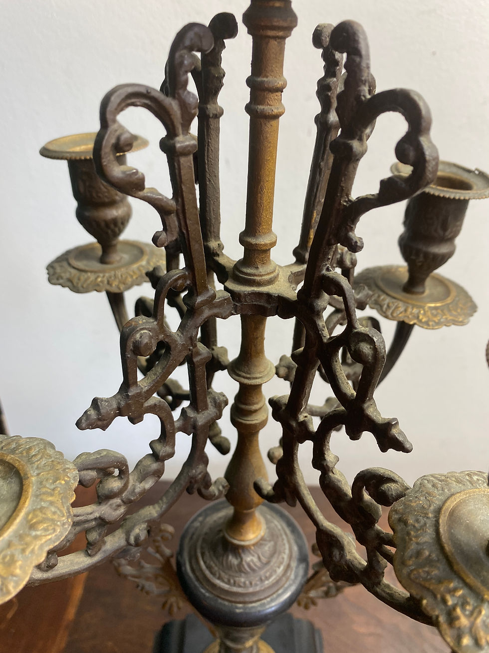 Miniature : Paire de chandeliers marbre et bronze Napoléon III