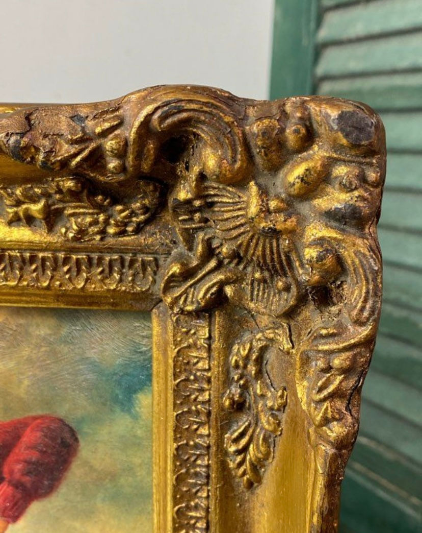 Miniature : Huile sur toile, joueur de Golf, XIX/XXe