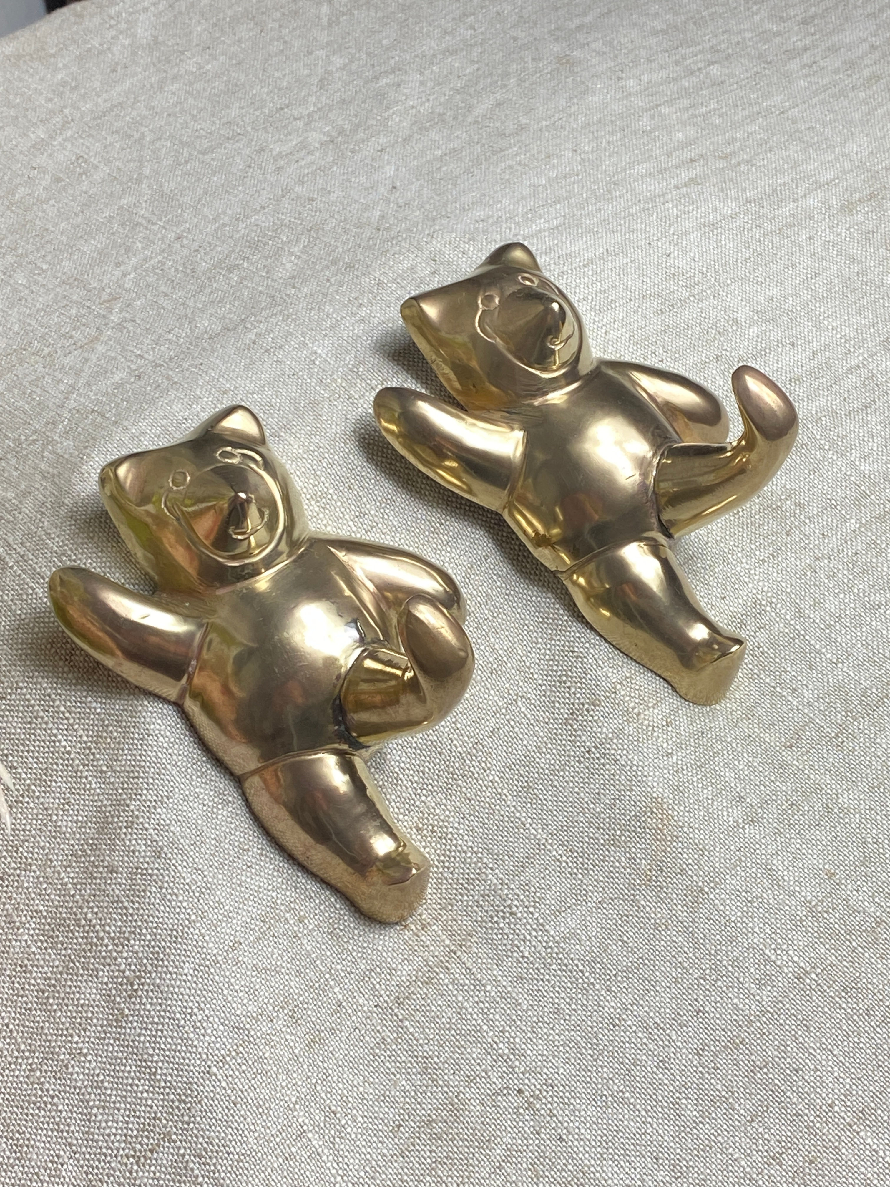 Patères murales panda en laiton massif