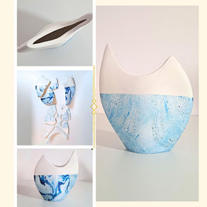 Restauration vase en plâtre moderne