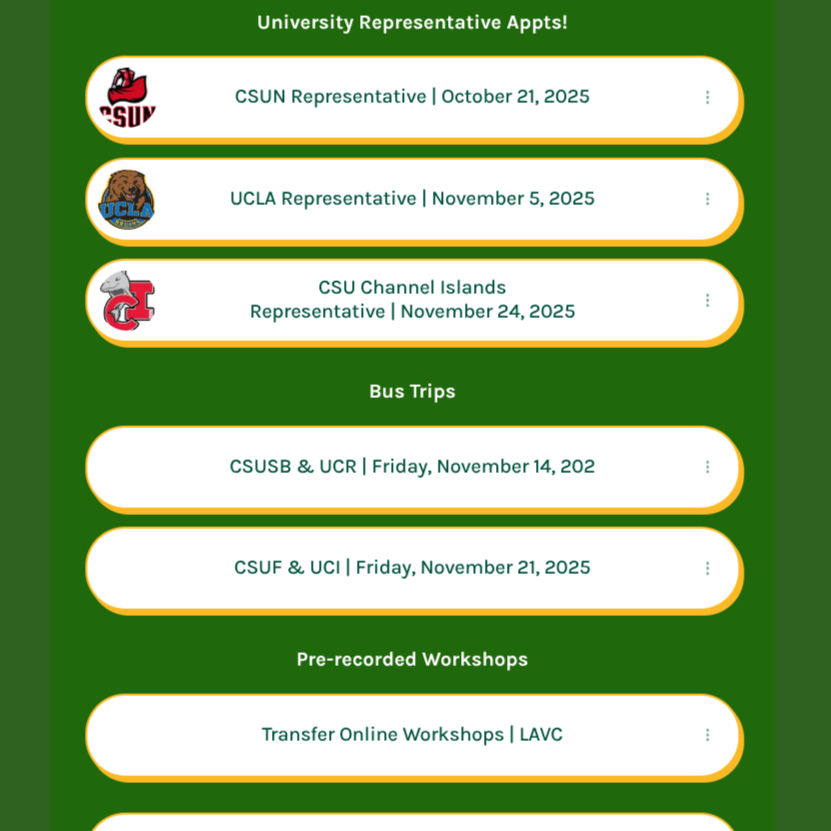 Transfer resources give students an opportunity to explore their options and move towards their desired path