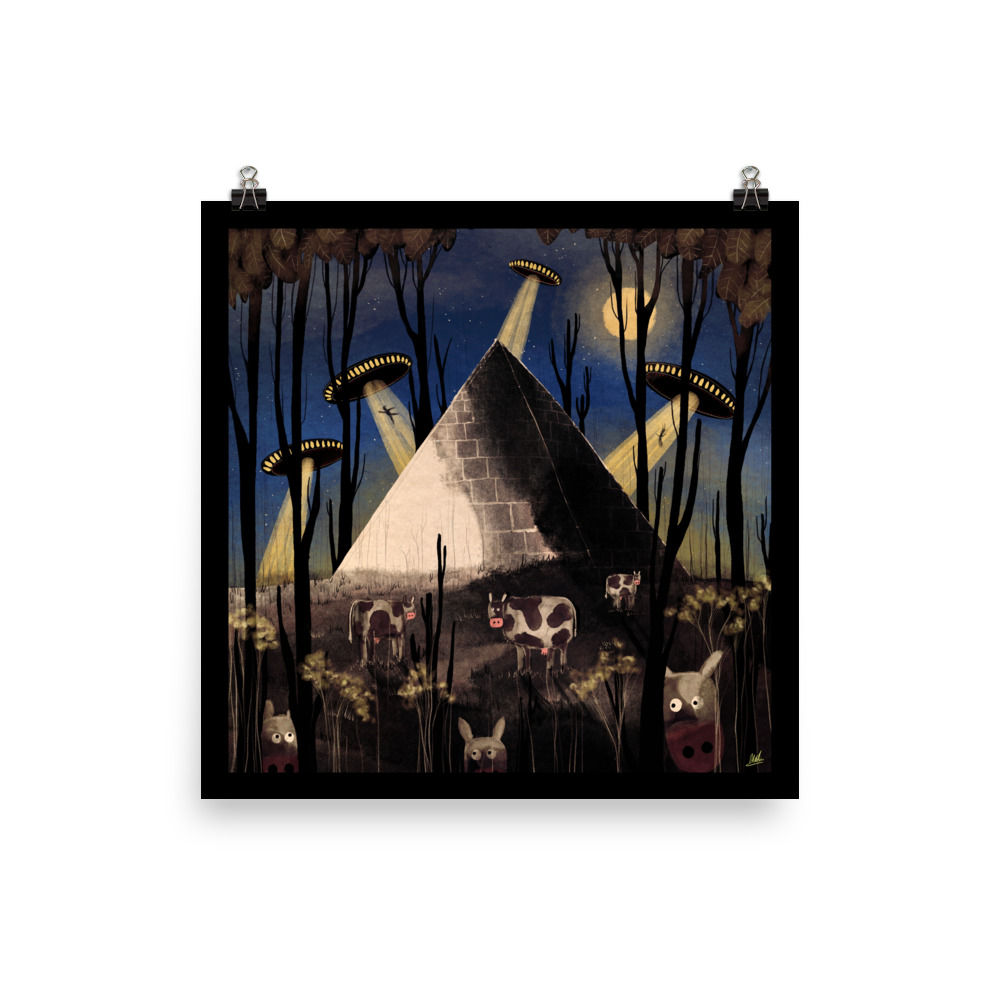 Art Poster - Only The Cows Are Safe!