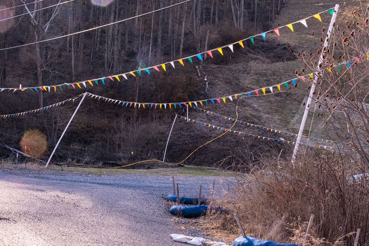 banners - tires - art -documentary photography - rural Americana - memory - West Virginia - 2022 - pandemic