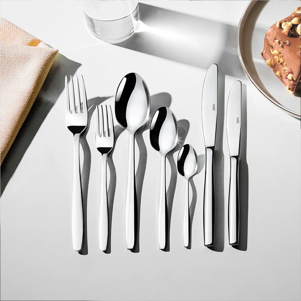 NEHIR Ménagère Sahra Plain 84 pièces pour 12 personnes